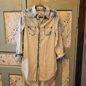 SOBO BABEDenim Longline Shirt Dress JUNIORS SIZE LARGE
